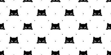 izole kedi seamless modeli siyah kedi vektör polka dot arka plan duvar kağıdı