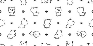 Köpek sorunsuz vektör Fransız buldozer desen köpek izole pençe duvar kağıdı arka plan beyaz