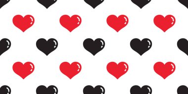 kalp sorunsuz vektör Sevgililer izole doodle karikatür duvar kağıdı arka plan kırmızı model siyah