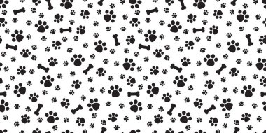 Köpek pençe Dikişsiz desen vektör köpek kemiği yavru kedi duvar kağıdı arka plan beyaz izole