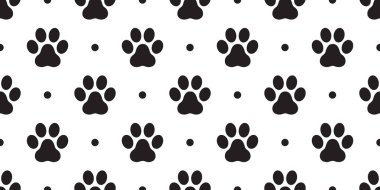 Köpek pençe Dikişsiz desen vektör kedi pençe ayak izi izole polka dot duvar kağıdı arka plan zemin