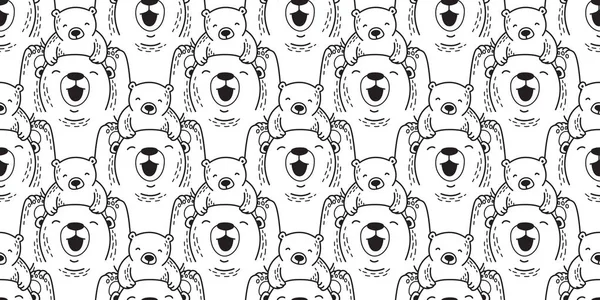 Ведмідь Безшовний Візерунок Векторний Полярний Ведмідь Сімейство Ізольовані Шпалери Фон — стоковий вектор