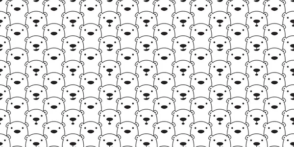 Ведмідь Безшовний Візерунок Векторний Білий Ведмідь Ізольовані Шпалери Фон Мультфільм — стоковий вектор