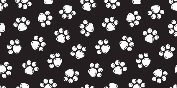 Dog Paw Seamless Pattern Cat Paw Vector Foot Print Isolated — Stock Vector