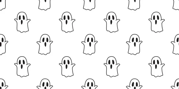 Halloween Patrón Inconsútil Vector Fantasma Aislado Espeluznante Fondo Pantalla Dibujos — Vector de stock