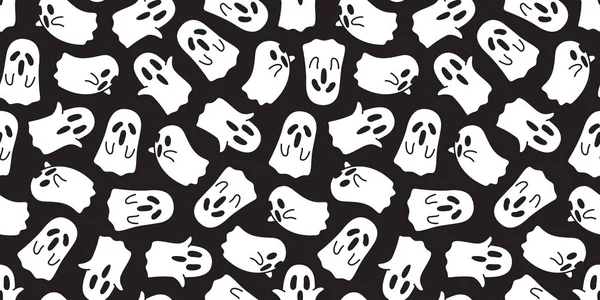 Halloween Patrón Sin Costuras Vector Fantasma Aislado Espeluznante Fondo Pantalla — Vector de stock