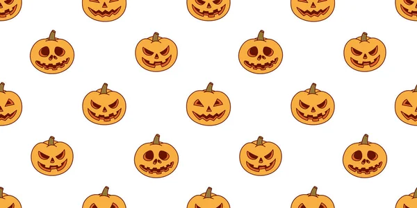 Calabaza Vector Patrón Sin Costura Halloween Aislado Fantasma Doodle Fondo — Archivo Imágenes Vectoriales