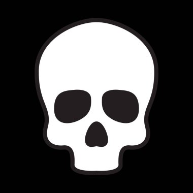 simge vektör logo kafatasını Cadılar Bayramı illüstrasyon karakter siyah