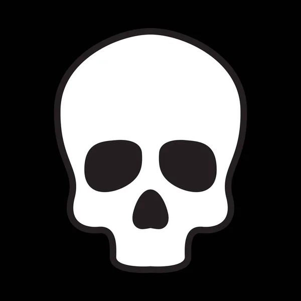 Crânio Ícone Vetor Logotipo Osso Halloween Ilustração Personagem Preto — Vetor de Stock