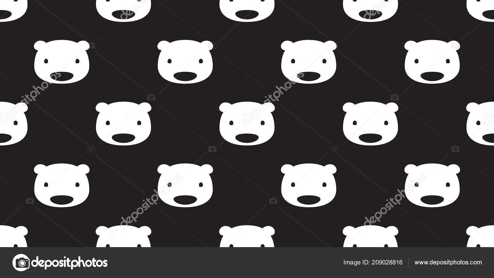 Bear Seamless Pattern Vector Polar Bear Panda Head Isolated ...