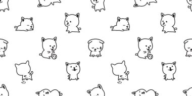 köpek seamless modeli Fransız buldozer vektör köpek doğurmak izole duvar kağıdı arka plan doodle çizgi film beyaz