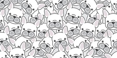 köpek seamless modeli Fransız buldozer vektör eşarp izole duvar kağıdı arka plan karikatür doodle