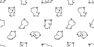 köpek Dikişsiz desen vektör Fransız buldozer pug köpek doğurmak izole duvar kağıdı arka plan doodle çizgi film