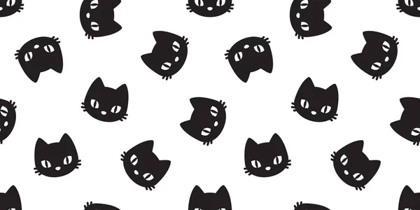 Cat Vzor Bezešvé Kočičí Hlavy Vektorové Kotě Samostatný Tapety Pozadí — Stockový vektor