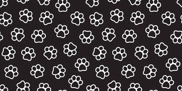 Dog Paw Seamless Pattern vector Cat paw foot print isolated wallpaper background black