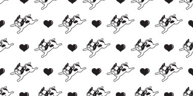 Köpek seamless modeli Fransız buldozer vektör Kalp Sevgililer pug köpek yavrusu arka plan duvar kağıdı