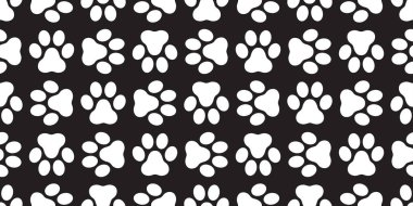 Köpek pençe Dikişsiz desen vektör kedi pençe ayak baskı izole duvar kağıdı arka plan