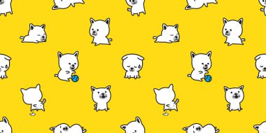 köpek seamless modeli Fransız buldozer vektör pug köpek doğurmak izole duvar kağıdı arka plan doodle karikatür sarı