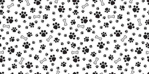 Dog Bone Seamless Pattern Vector Dog Paw Doodle Isolated Wallpaper — Stock Vector