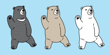 Ayı kutup ayısı panda logo simge mutlu oyuncak illüstrasyon karikatür doodle vektör