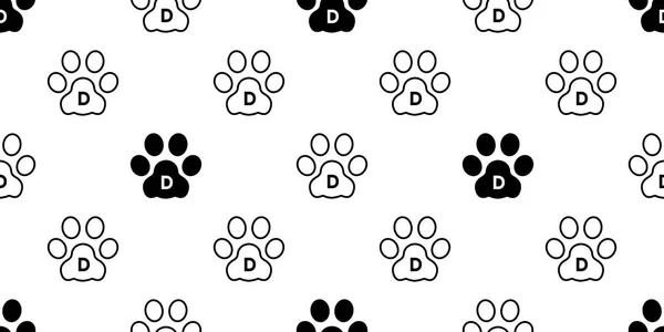 Pata Perro Seamless Pattern Vector Gato Huella Pata Fondo Aislado — Vector de stock