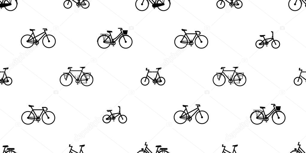 bicycle Seamless Pattern vector cycling isolated vintage wallpaper background illustration graphic white
