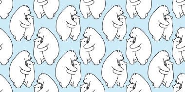Dikişsiz desen vektör kutup ayısı sarılmak izole panda tekrar arka plan duvar kağıdı illüstrasyon karikatür ayı