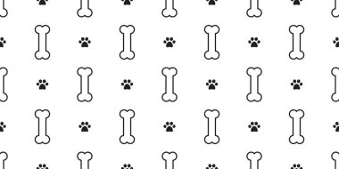 Köpek kemik köpek Dikişsiz desen vektör bulldog köpek yavrusu vektör tekrar arka plan duvar kağıdı beyaz pençe