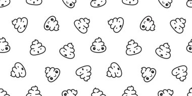 Doodle arka plan duvar kağıdı illüstrasyon izole kaka Dikişsiz desen vektör çizgi film