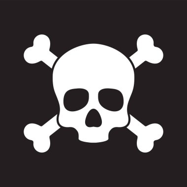 Kafatası Korsan simgesi logo vektör çapraz kemik Cadılar Bayramı şekil grafiği