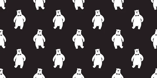Urso Sem Costura Padrão Vetor Urso Polar Panda Isolado Repetir —  Vetores de Stock