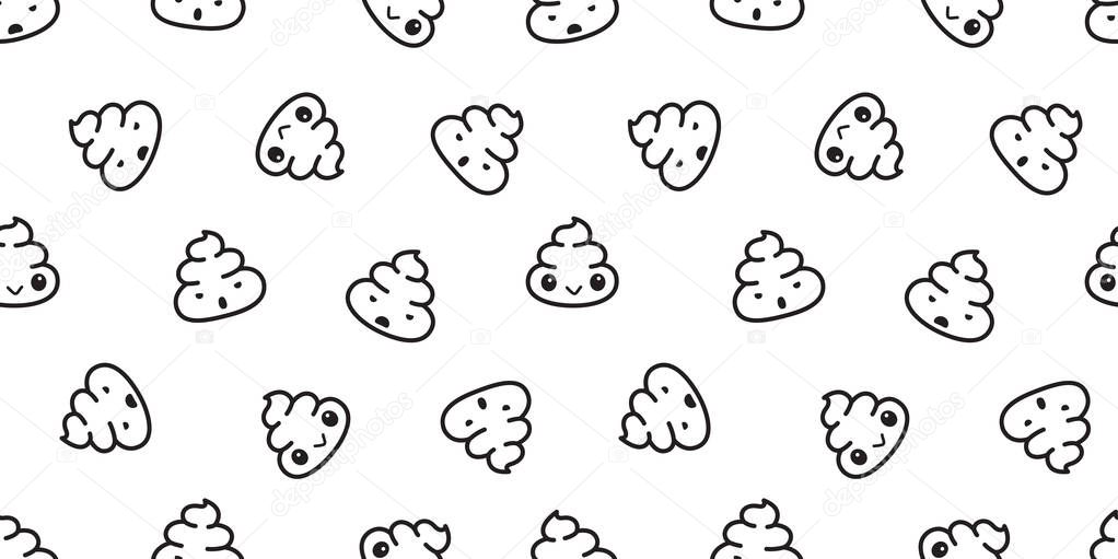 Poo Seamless pattern vector Cartoon isolated doodle illustration background wallpaper