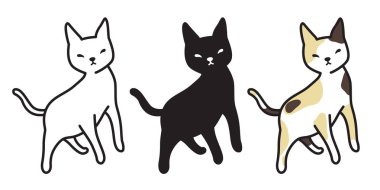kedi vektör logo simge kedi doğurmak yavru kedi baş yüz illüstrasyon karakter doodle çizgi film
