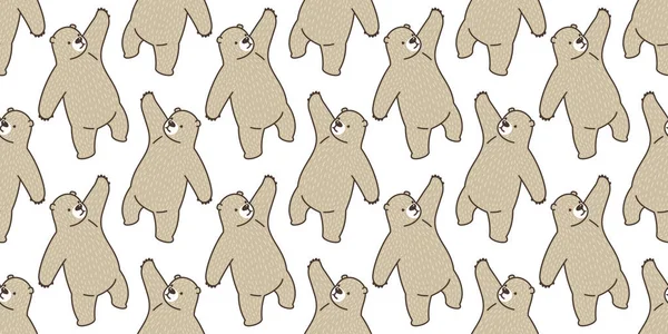 Bear Seamless Pattern Vector Panda Polar Bear Isolated Teddy Background — Stock Vector