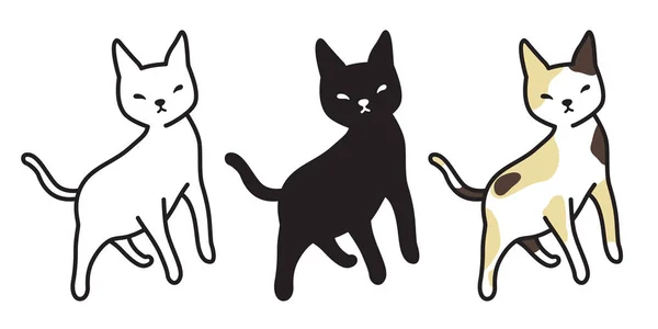 Kat Vector Logo Pictogram Kat Ras Kitten Hoofd Gezicht Illustratie — Stockvector