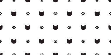 Kedi Dikişsiz desen vektör yavru kedi kedi pençe izole doodle arka plan duvar kağıdı