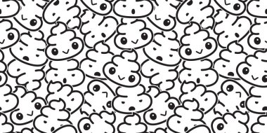 Kaka sorunsuz tasarlamak vektör karikatür doodle illüstrasyon duvar kağıdı arka plan beyaz izole