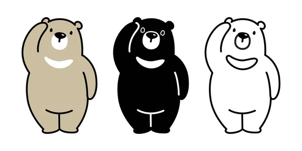 Urso Vetor Logotipo Ícone Urso Polar Personagem Desenho Animado Panda —  Vetores de Stock