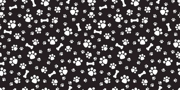 Dog Bone Seamless Pattern Vector Dog Paw Doodle Isolated Background — Stock Vector