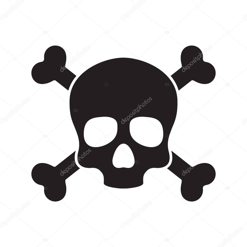 Skull pirate vector logo icon bone Halloween illustration