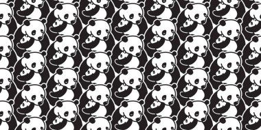 Ayı Panda Dikişsiz desen vektör kutup ayısı izole arka plan duvar kağıdı illüstrasyon karikatür doodle