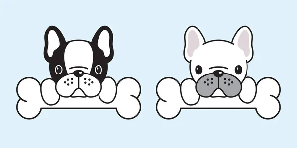 Chien Vecteur Français Bulldog Icône Logo Carlin Chien Dessin Animé — Image vectorielle