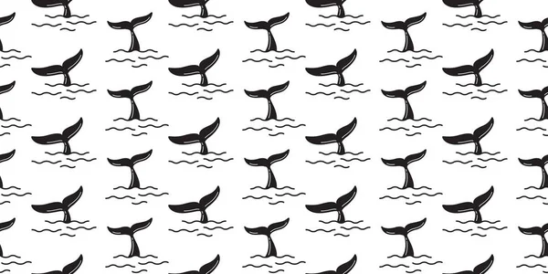 Φάλαινα Χωρίς Ραφή Πρότυπο Καρχαρία Fin Ουρά Δελφίνι Ωκεανό Στη — Διανυσματικό Αρχείο