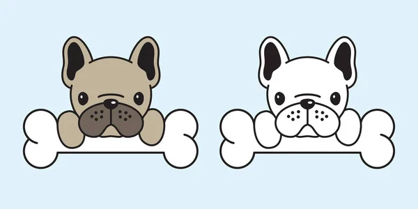 Chien Vecteur Français Bulldog Icône Dessin Animé Personnage Carlin Chien — Image vectorielle