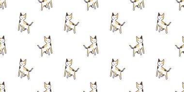 alaca arka plan tekrar duvar kağıdı karikatür izole kedi Dikişsiz desen vektör