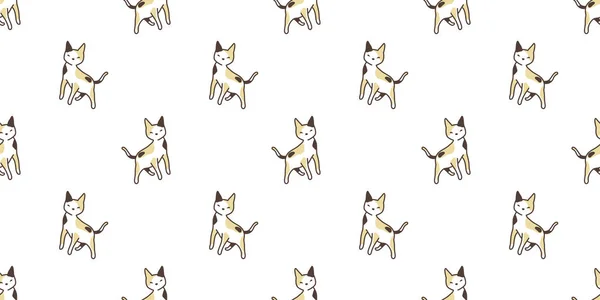 Gato Inconsútil Patrón Vector Aislado Calico Fondo Repetición Fondo Pantalla — Archivo Imágenes Vectoriales