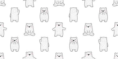 ayı seamless modeli kutup ayısı vektör panda izole arka plan duvar kağıdı doodle