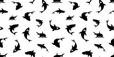 duvar kağıdı arka plan köpekbalığı Dikişsiz desen vektör yunus balina okyanus dalgası ada izole