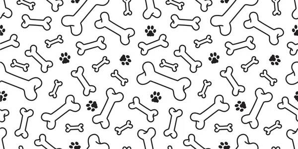 Dog Bone Seamless Pattern Paw Vector French Bulldog Pug Isolated — Stock Vector