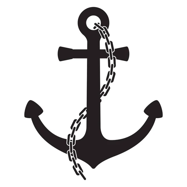 Ukotvení Vektorové Logo Ikonu Loď Námořní Námořní Řetěz Oceán Moře — Stockový vektor